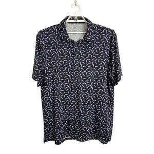1764 Golf Polo Shirt Men's Size XL Toucan Bird  Print Black‎ Purple